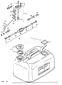 DT15 From 01501-718639 ()  1987 drawing FUEL TANK (MODL:86-97)