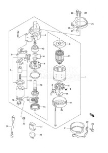 DF 25 V-Twin drawing Starting Motor