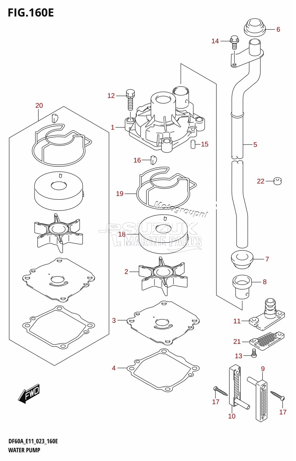 WATER PUMP ((DF50AVTH,DF60AVT):E01,DF60AVT:E11,DF40ASVT:E34)