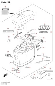 DF250T From 25004F-510001 (E03)  2015 drawing ENGINE COVER (DF250ST:E03)