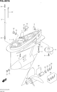 25003Z-040001 (2020) 250hp E03-USA (DF250Z  DF250Z) DF250Z drawing GEAR CASE (DF225T)