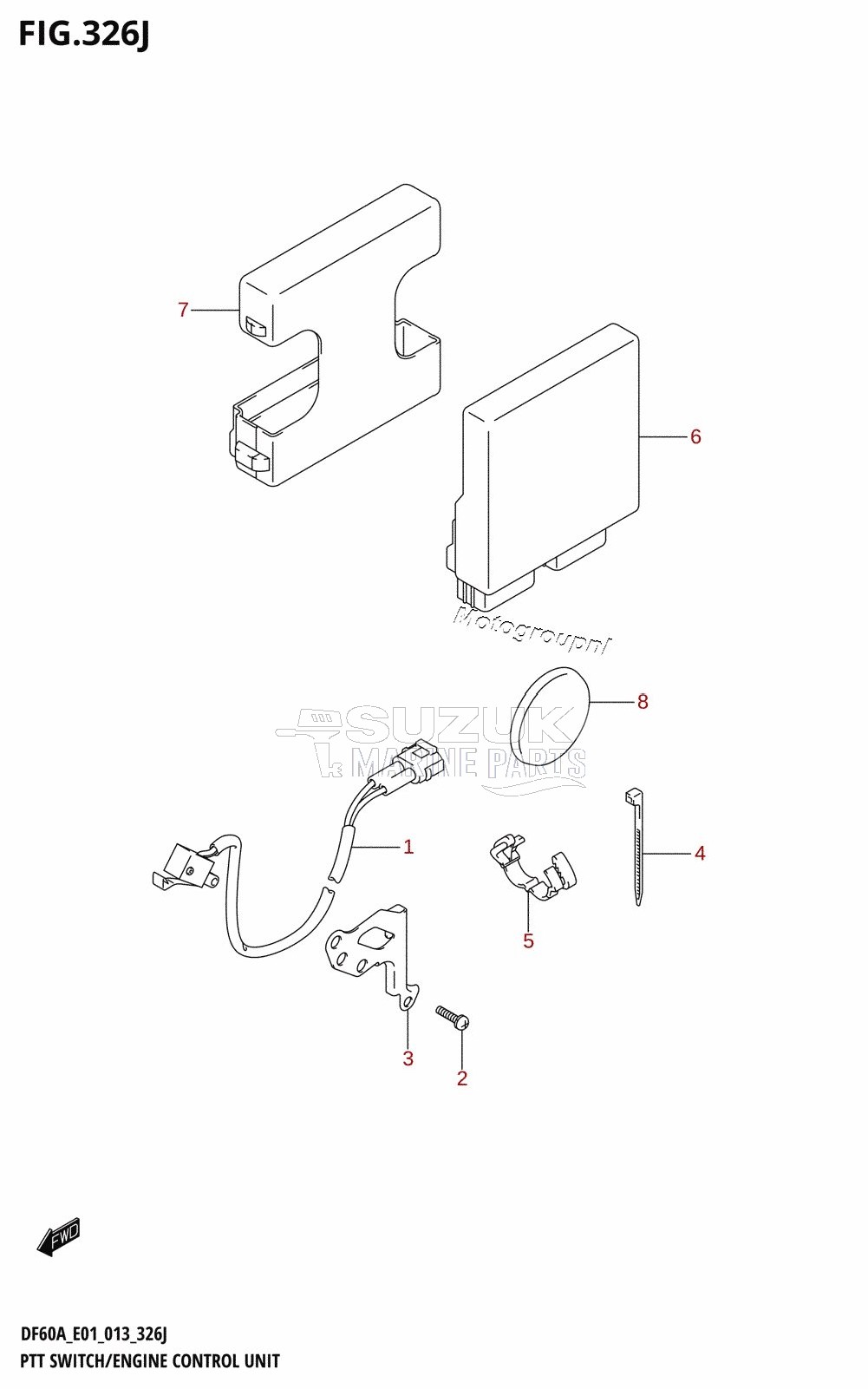 PTT SWITCH /​ ENGINE CONTROL UNIT (DF60AQH:E01)