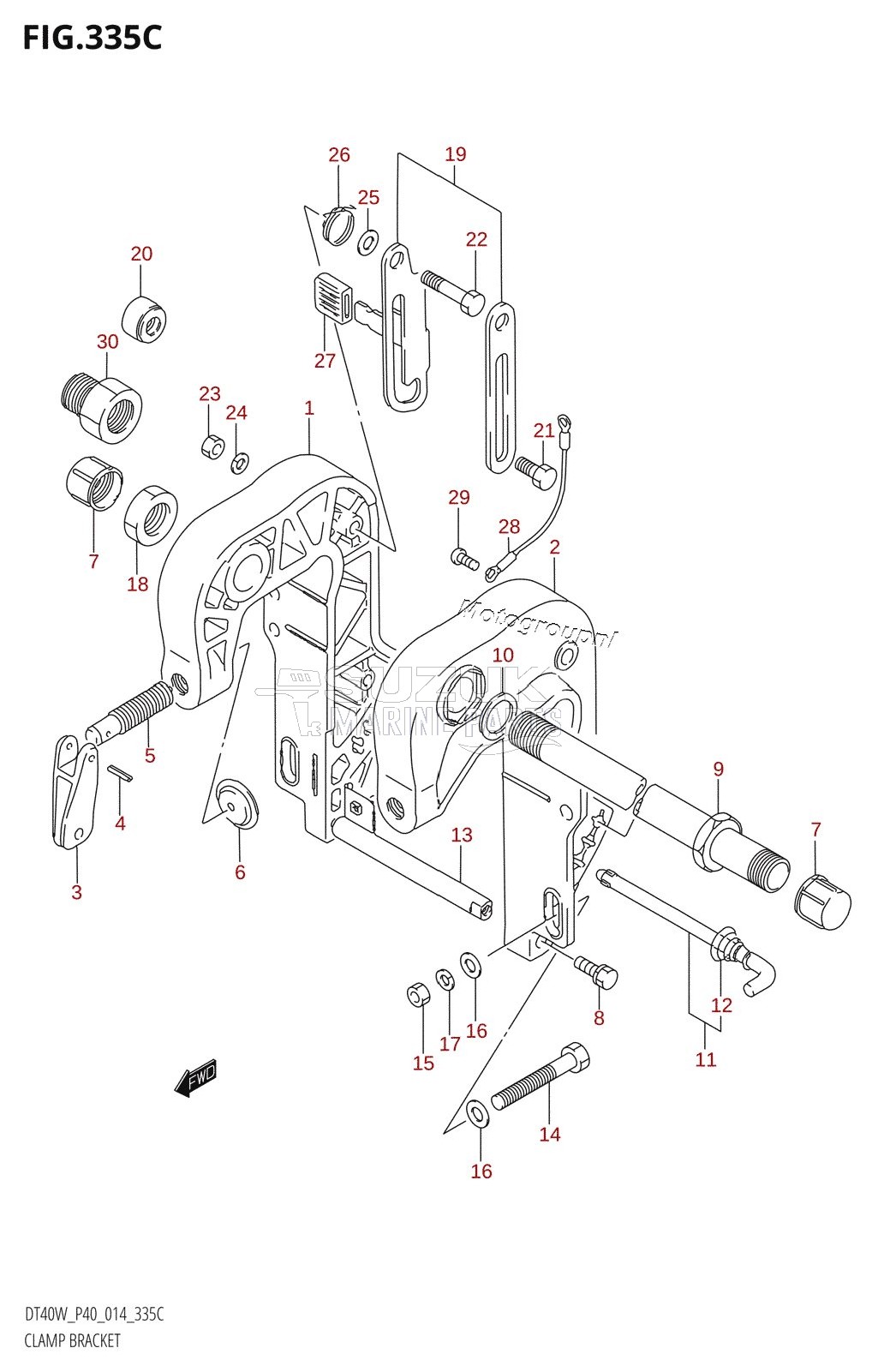 CLAMP BRACKET (DT40WR:P40)