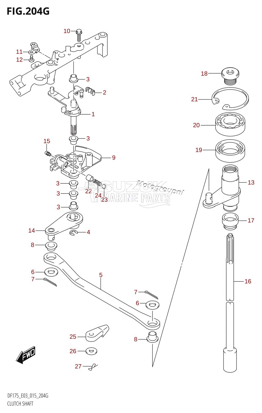 CLUTCH SHAFT (DF175Z:E03)