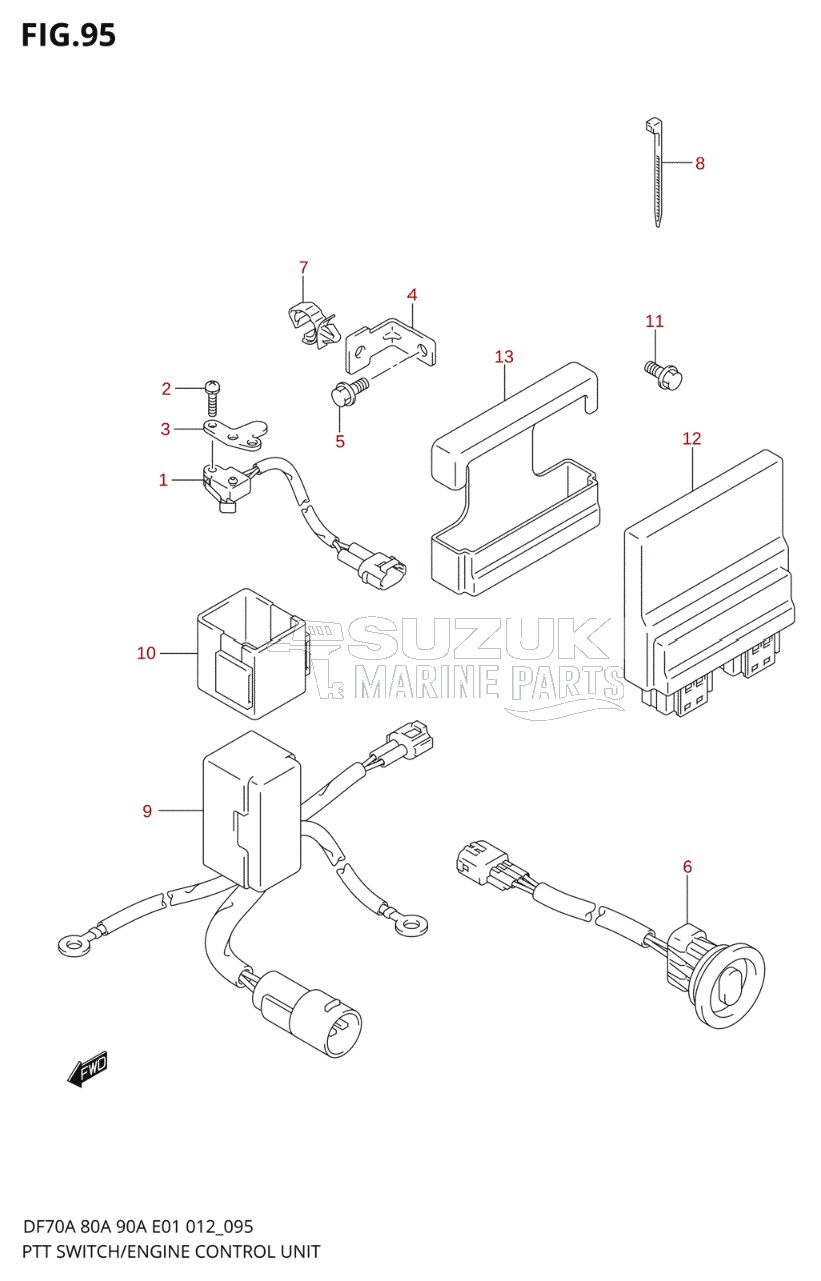 PTT SWITCH / ENGINE CONTROL UNIT (DF90A E01)