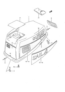 Outboard DT 8c drawing Engine Cover (1989 to 1993)