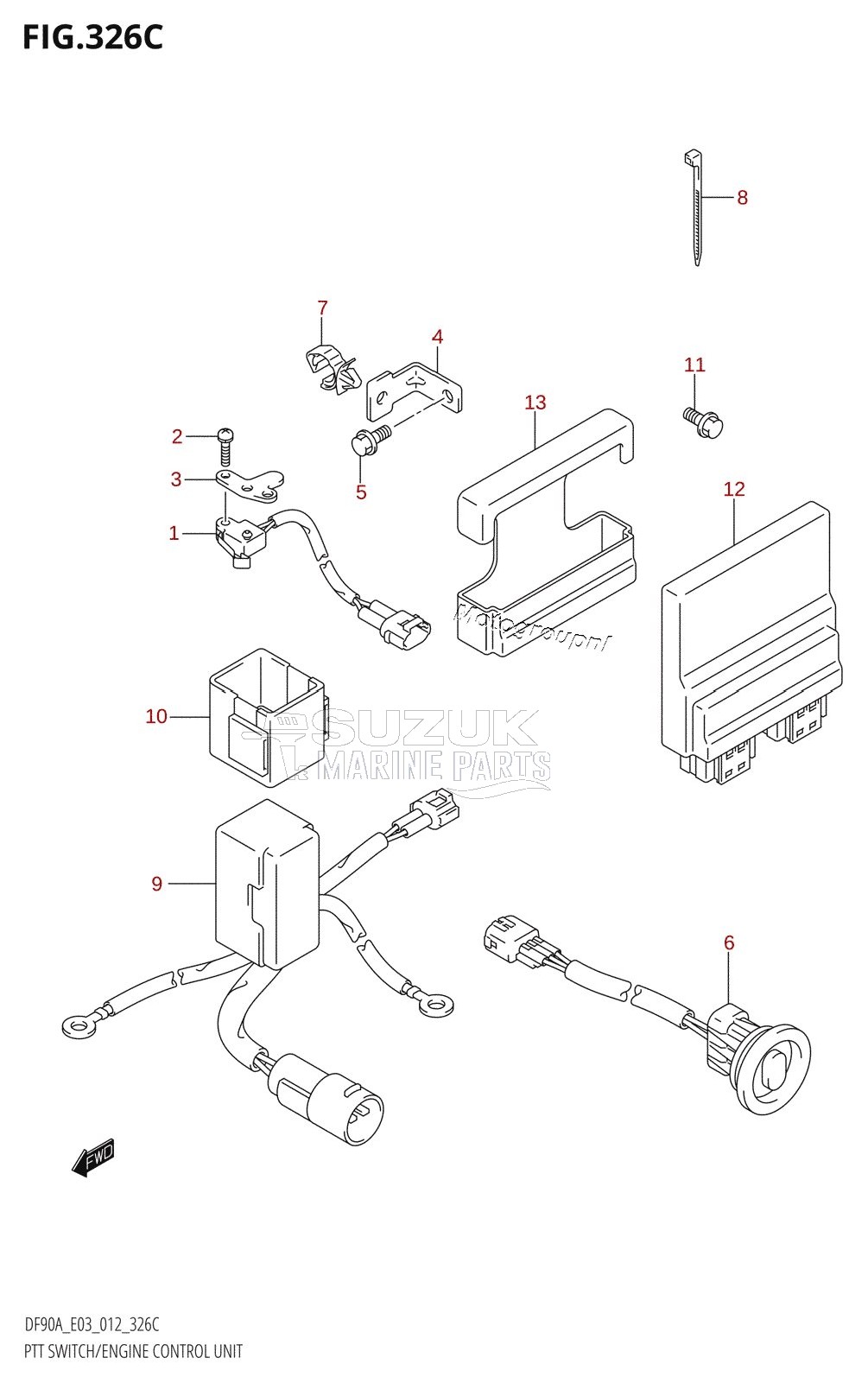 PTT SWITCH /​ ENGINE CONTROL UNIT (DF90A:E03)