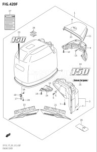 17502F-310001 (2013) 175hp E01 E40-Gen. Export 1 - Costa Rica (DF175T) DF175T drawing ENGINE COVER (DF150Z:E40)