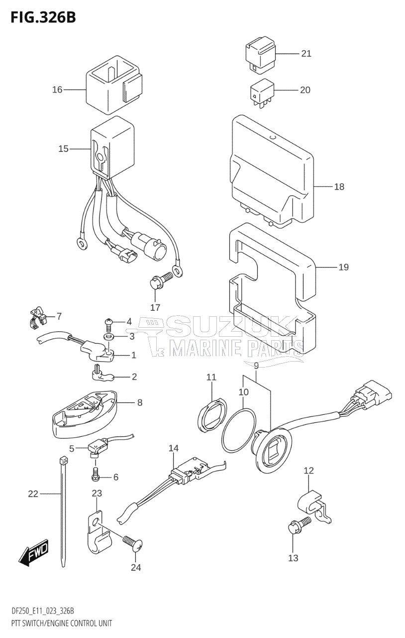 PTT SWITCH / ENGINE CONTROL UNIT (DF250ST)