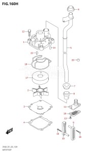 04003F-040001 (2020) 40hp E01-Gen. Export 1 (DF40A  DF40AQH  DF40ATH) DF40A drawing WATER PUMP (DF60AVT:E40,DF60AVTH:E40)