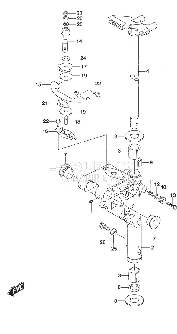 Swivel Bracket  -  Tiller Handle w/Power Tilt