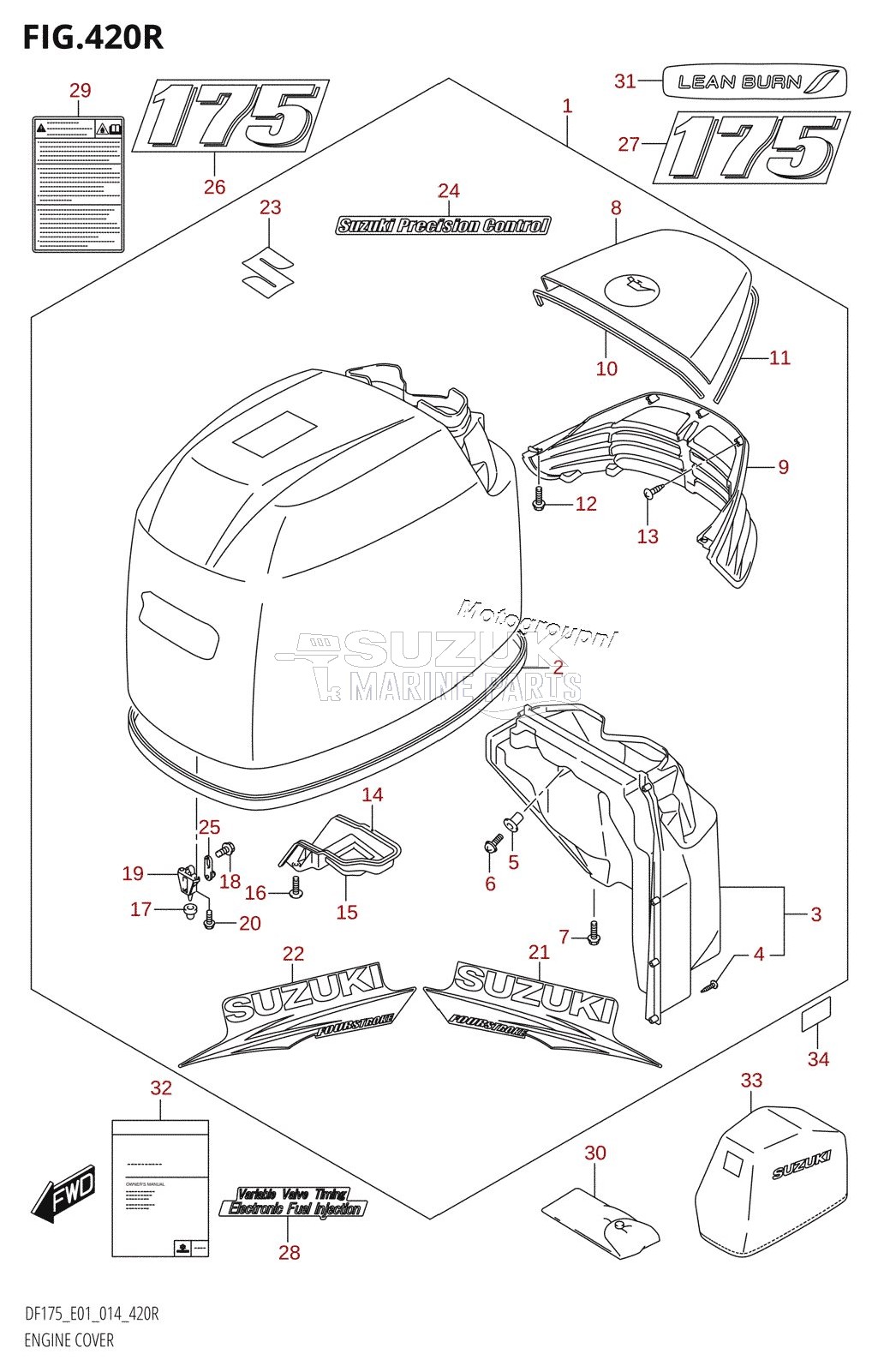 ENGINE COVER ((DF175TG,DF175ZG):E40)