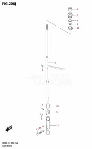 DF50A From 05004F-510001 (E01)  2015 drawing CLUTCH ROD (DF60AQH:E01)