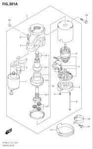 10003F-710001 (2017) 100hp E11-Gen. Export 2 (DF100AT) DF100A drawing STARTING MOTOR