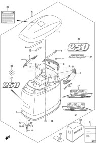 Outboard DF 250 drawing Engine Cover (Black)