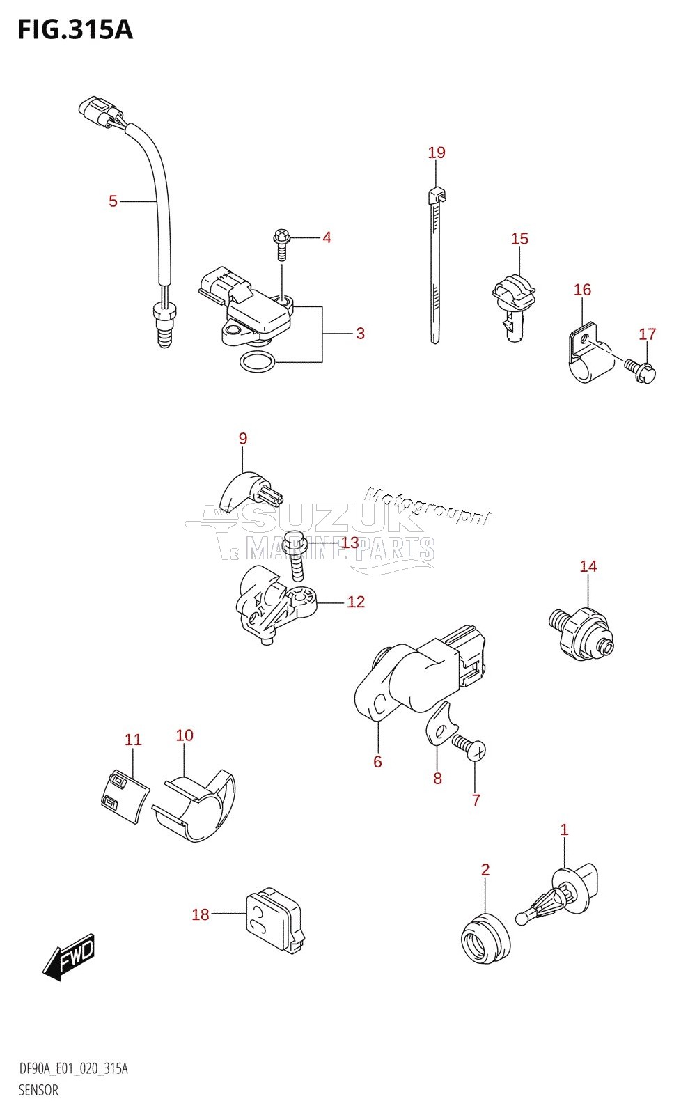 SENSOR (DF70A,DF70ATH,DF80A,DF90A,DF90ATH)