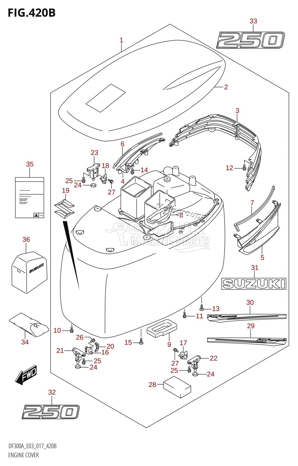 ENGINE COVER (DF250A:E03)