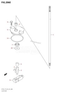 DF150 From 15002F-210001 (E01 E40)  2012 drawing CLUTCH ROD (DF175T:E01)