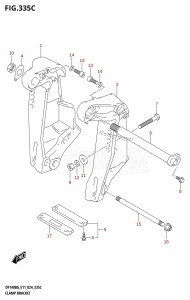 DF140BG From 14004F-440001 (E11 - E40)  2024 drawing CLAMP BRACKET ((DF140BG,DF140BZG):E11)