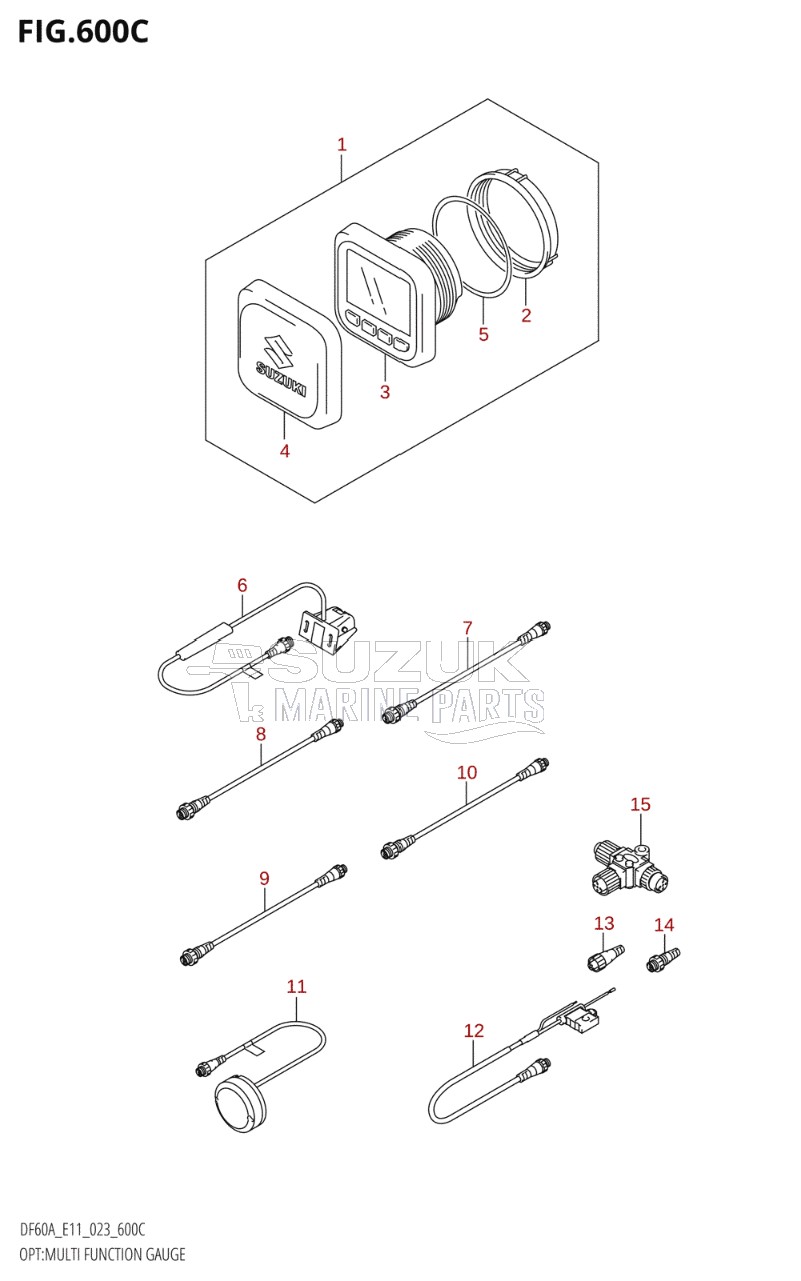 OPT:MULTI FUNCTION GAUGE ((DF40AQH,DF40ATH,DF50ATH,DF60AQH,DF60ATH,DF50AVTH,DF60AVTH):(020,021))