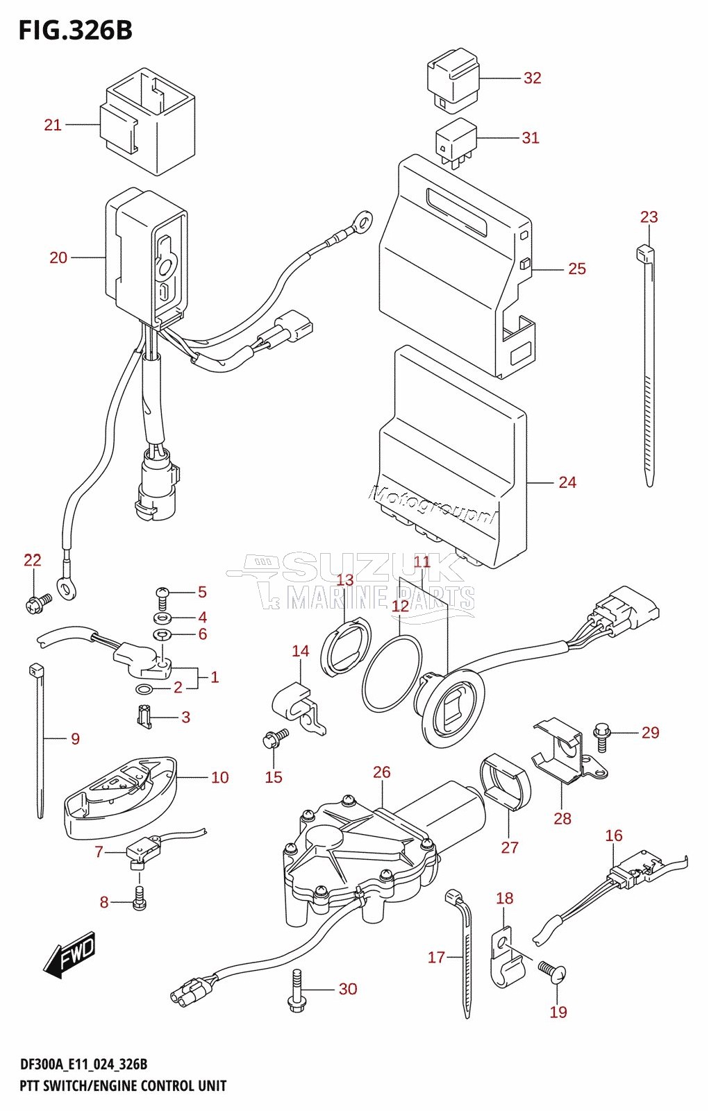 PTT SWITCH /​ ENGINE CONTROL UNIT (DF300A)