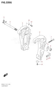 06002F-240001 (2022) 60hp E01 E40 E11-Gen. Export - Costa Rica (DF60AQH  DF60AQH  DF60AT  DF60AT  DF60ATH  DF60ATH) DF60A drawing CLAMP BRACKET (SEE NOTE)