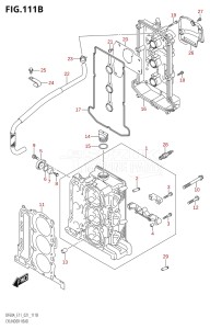 04003F-140001 (2021) 40hp E01 E11-Gen. Export 1-and 2 (DF40AQH  DF40AQH_   DF40AQH   DF40AT  DF40AT_   DF40AT   DF40ATH  DF40ATH_   DF40ATH) DF40A drawing CYLINDER HEAD (SEE NOTE)