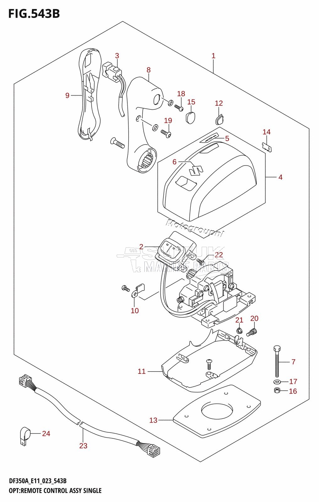 OPT:REMOTE CONTROL ASSY SINGLE (022,023)