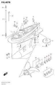 DF200 From 20002F-510001 (E01 E40)  2005 drawing GEAR CASE (DF200T:E40)