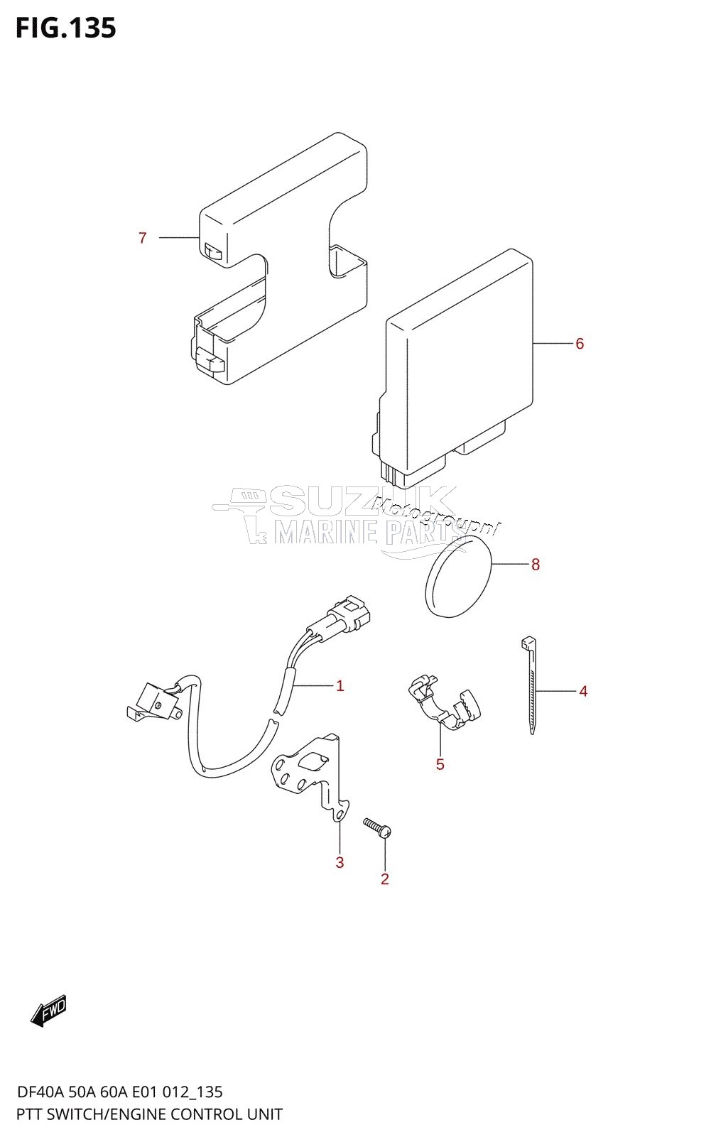 PTT SWITCH /​ ENGINE CONTROL UNIT (DF40AQH E01)