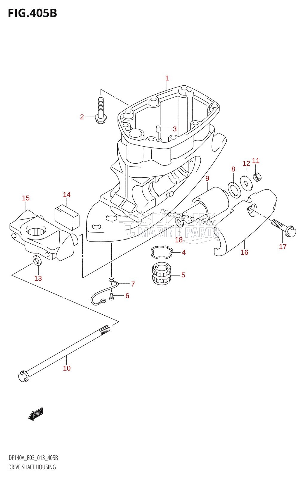 DRIVE SHAFT HOUSING (DF140AZ:E03)