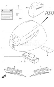 Outboard DF 9.9A drawing Engine Cover Non-Remote Control