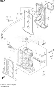 04004F-210001 (2012) 40hp E34-Italy (DF40AST) DF40A drawing CYLINDER HEAD