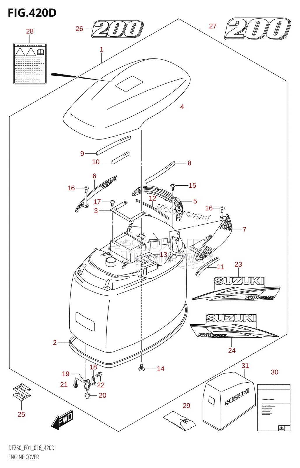 ENGINE COVER (DF200T:E40,DF200Z:E40)