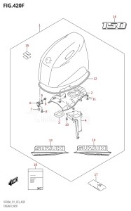 DF200A From 20003F-240001 (E11 E40)  2022 drawing ENGINE COVER ((DF150AT,DF150AZ):(021,022,023))