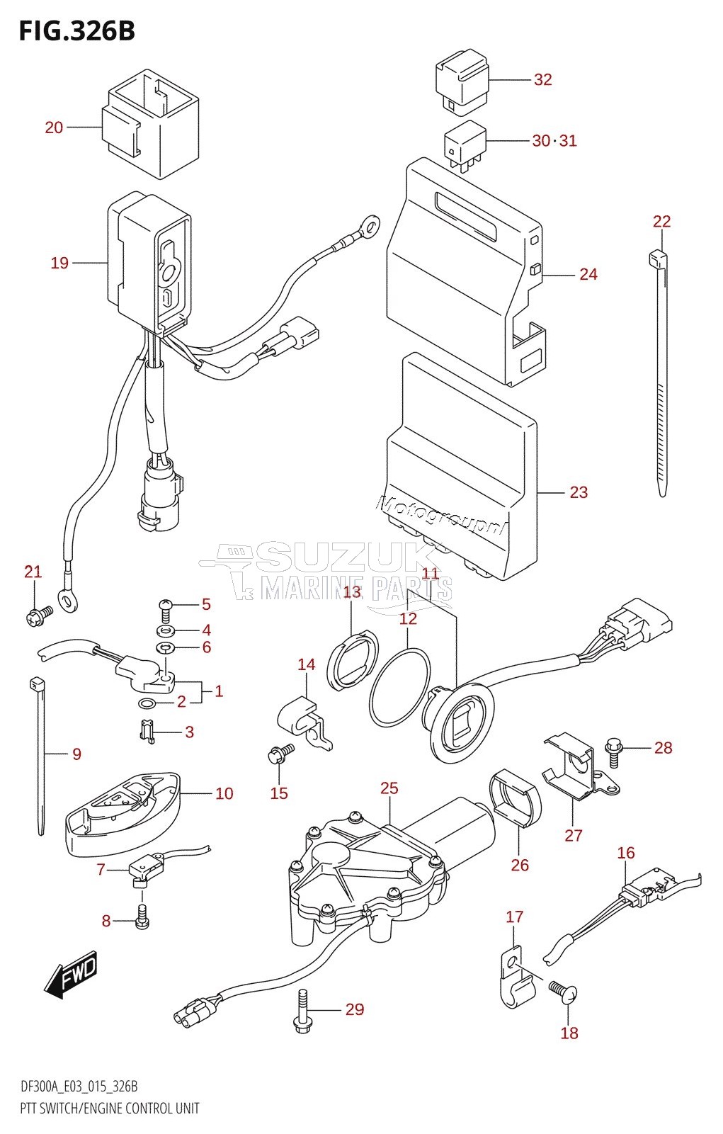 PTT SWITCH /​ ENGINE CONTROL UNIT (DF250A:E03)