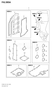 10005F-340001 (2023) 100hp E01-Gen. Export 1 (DF100C) DF100C drawing OPT:GASKET SET