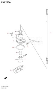 DF300 From 30001F-780001 (E03)  2007 drawing CLUTCH ROD (DF300T)