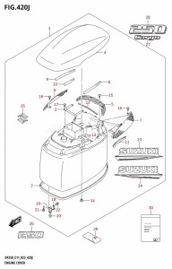 DF225Z From 22503Z-040001 (E01 E03 E40)  2020 drawing ENGINE COVER ((DF250T,DF250Z):(022,023))