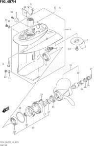 02504F-610001 (2016) 25hp P01-Gen. Export 1 (DF25A  DF25AR  DF25AT  DF25ATH) DF25A drawing GEAR CASE (DF30ATH:P01)