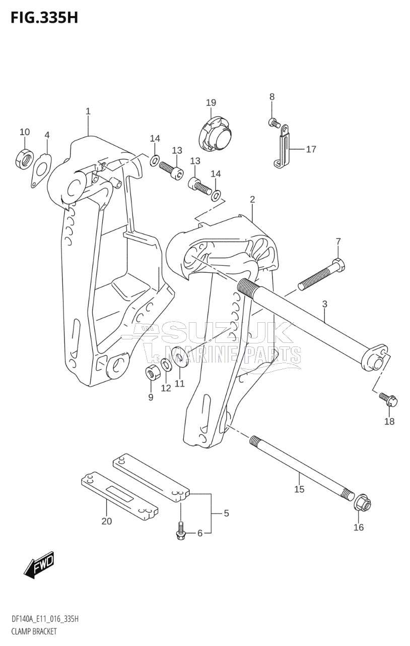 CLAMP BRACKET (DF140AZ:E11)