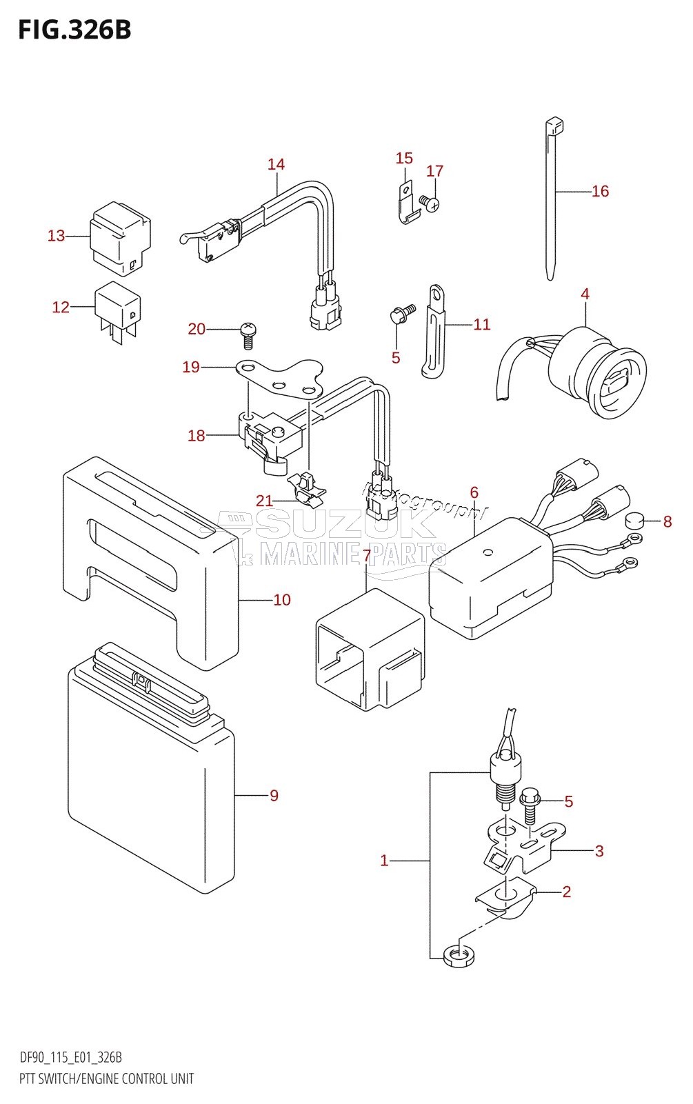 PTT SWITCH /​ ENGINE CONTROL UNIT (K4,K5,K6,K7,K8,K9,K10,011)