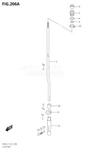 04003F-340001 (2023) 40hp E01 E11-Gen. Export 1-and 2 (DF40A  DF40AQH  DF40AT  DF40ATH) DF40A drawing CLUTCH ROD (SEE NOTE)