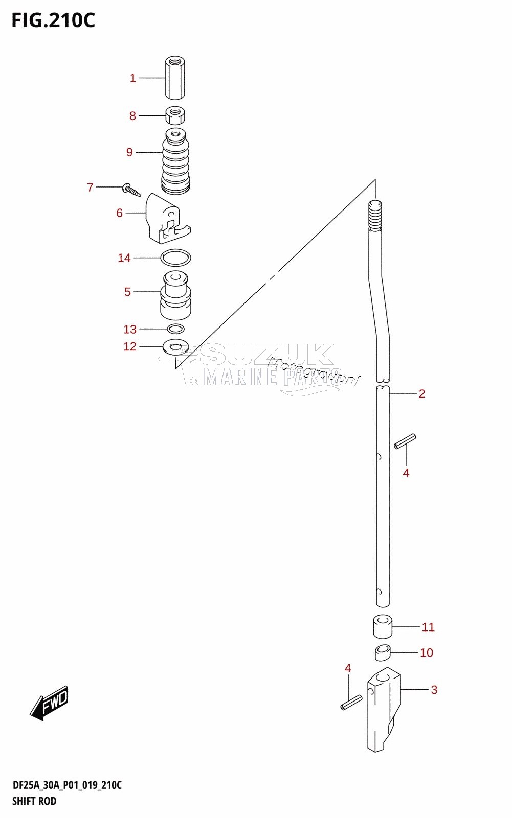 SHIFT ROD (DF30AQ)