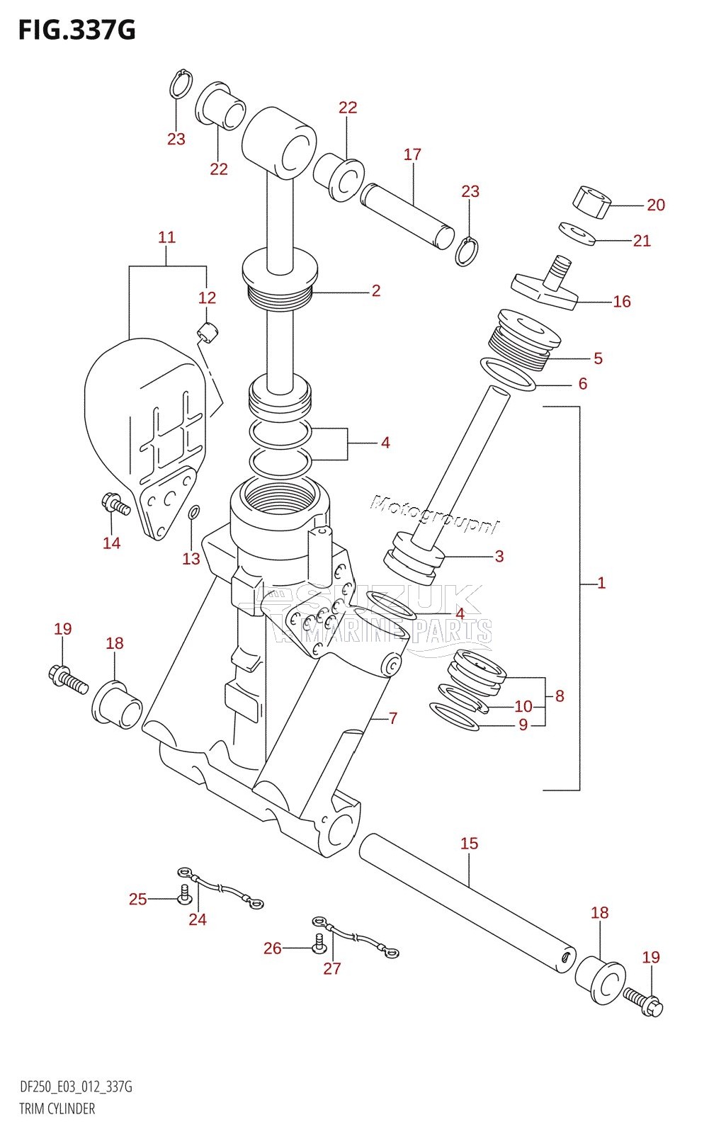 TRIM CYLINDER (DF200T:E03:L-TRANSOM)