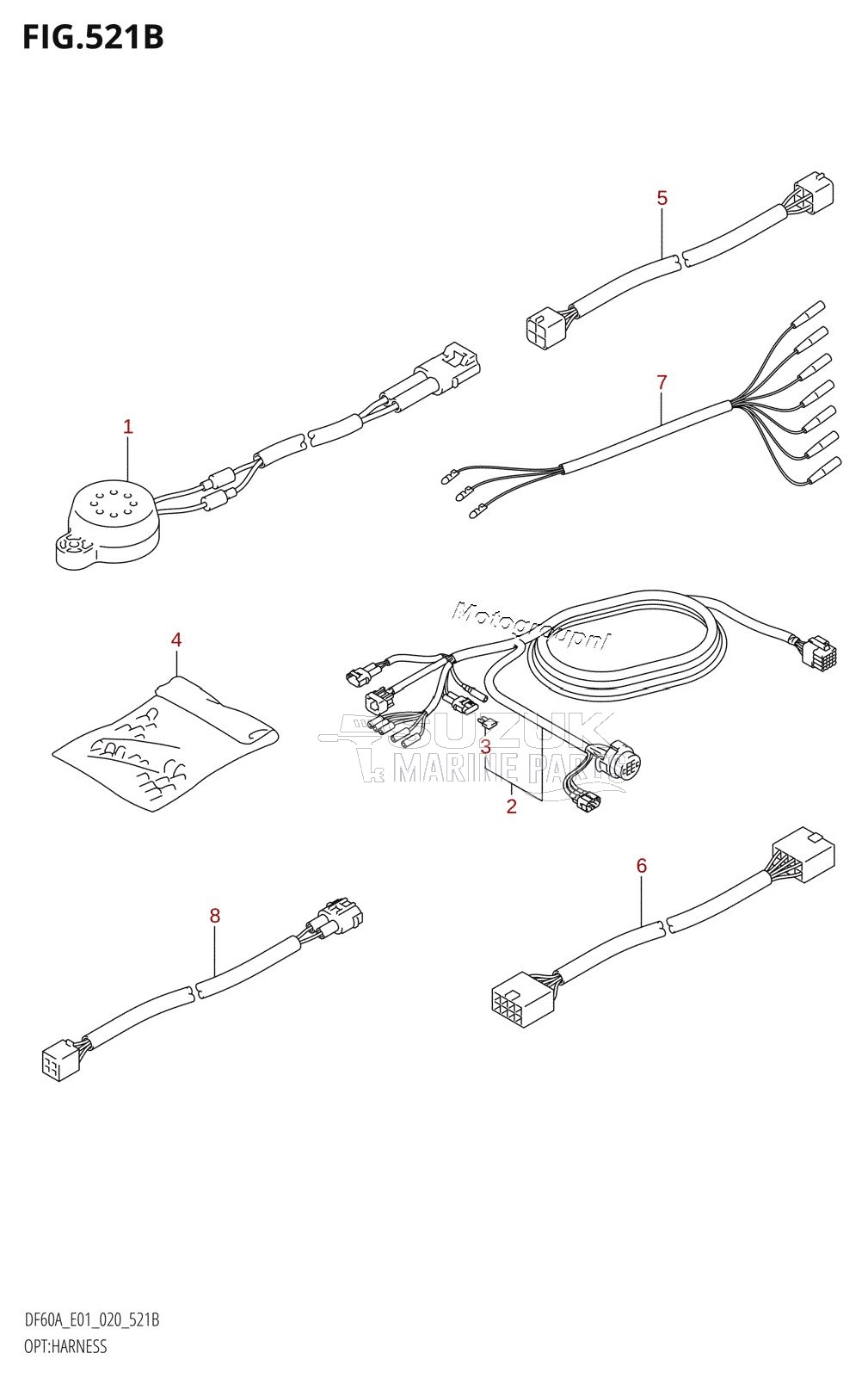 OPT:HARNESS (DF40AQH,DF40ATH,DF50ATH,DF60AQH)