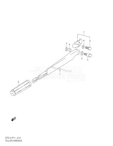 DT2.2 From 00222-510001 ()  2005 drawing TILLER HANDLE