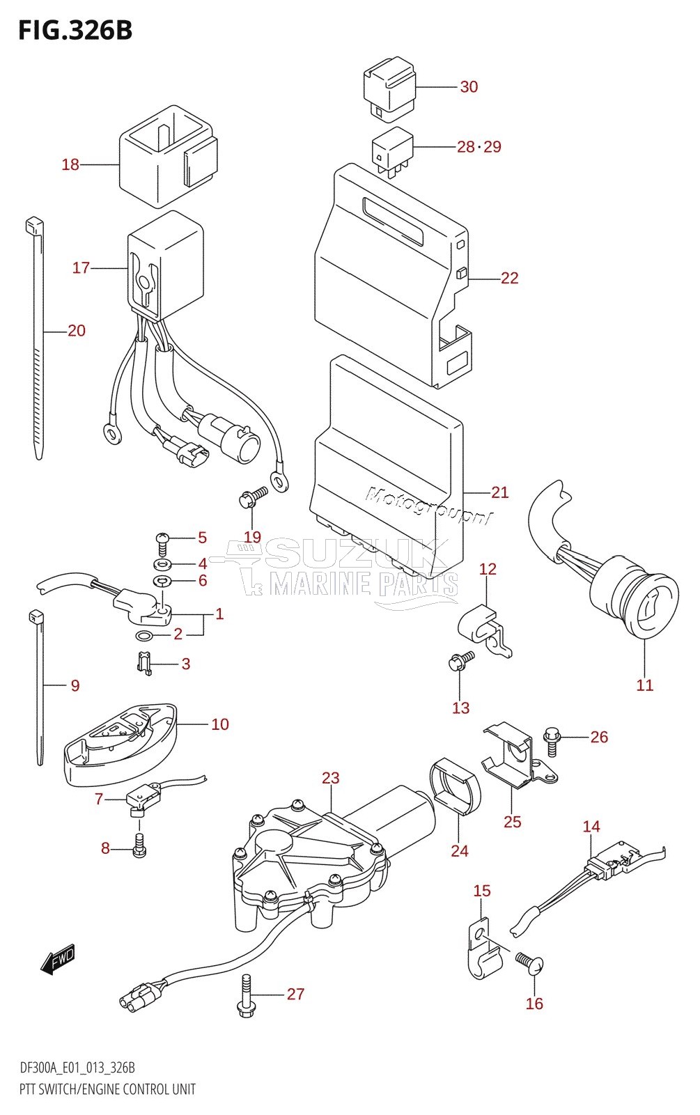 PTT SWITCH /​ ENGINE CONTROL UNIT (DF300A:E40)