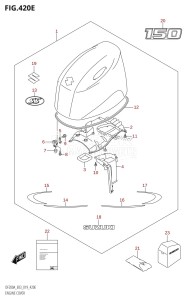 DF150A From 15003F-910001 (E03)  2019 drawing ENGINE COVER (DF150AT)