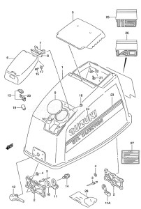 DT 140 drawing Engine Cover (1995 to 1996)